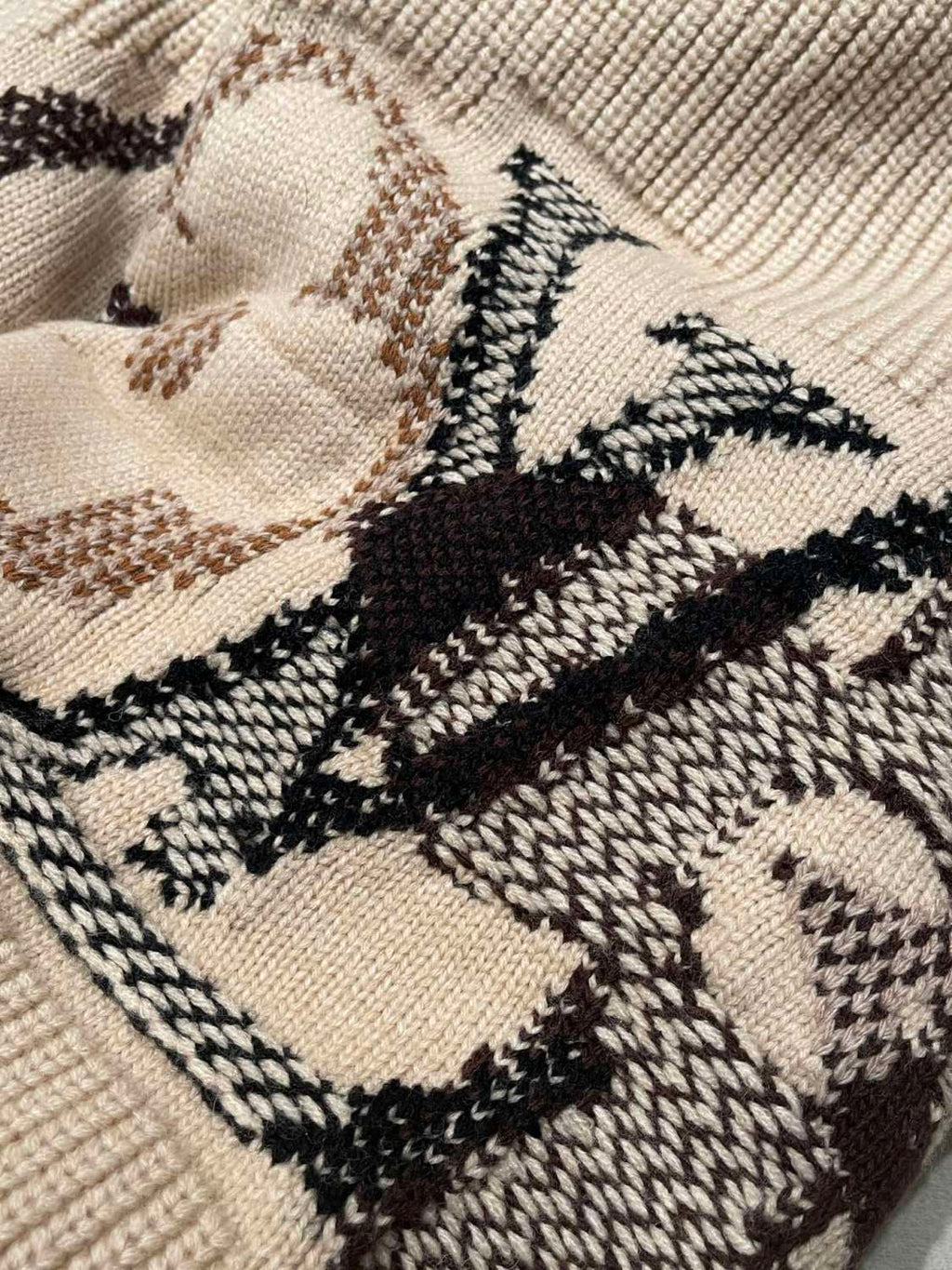 Louis Vuitton Men's Monogram Intarsia Superfine Wool Crew Neck Sweater #333010