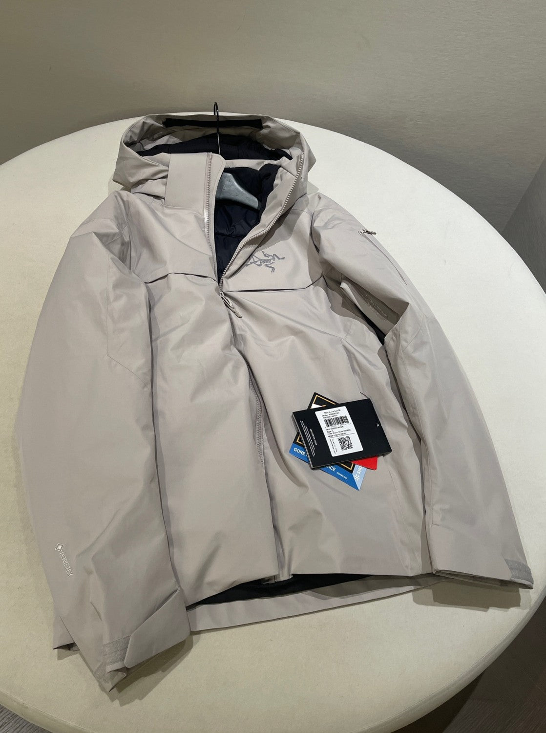 Arcteryx Men's Autumn And Winter Solid Color Zipper Waterproof Windproof Long-Sleeved Hooded Puffer Down Jacket #74124