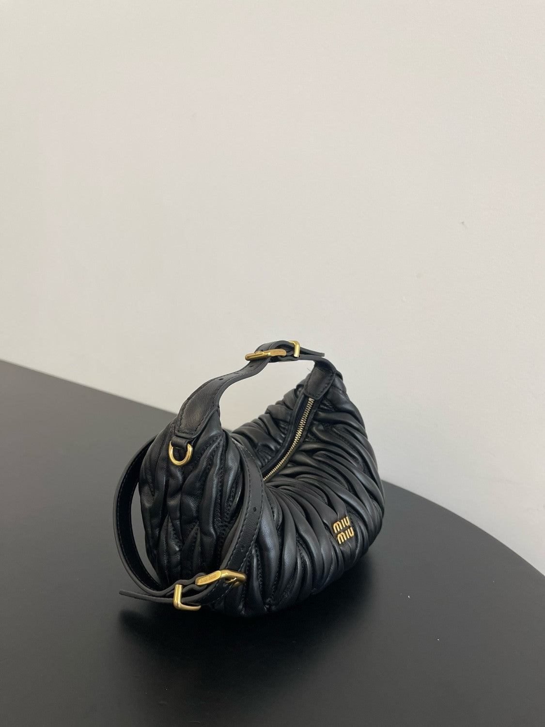 MiuMiu Matelassé Nappa Soft Leather Makeup Bag Black #334668