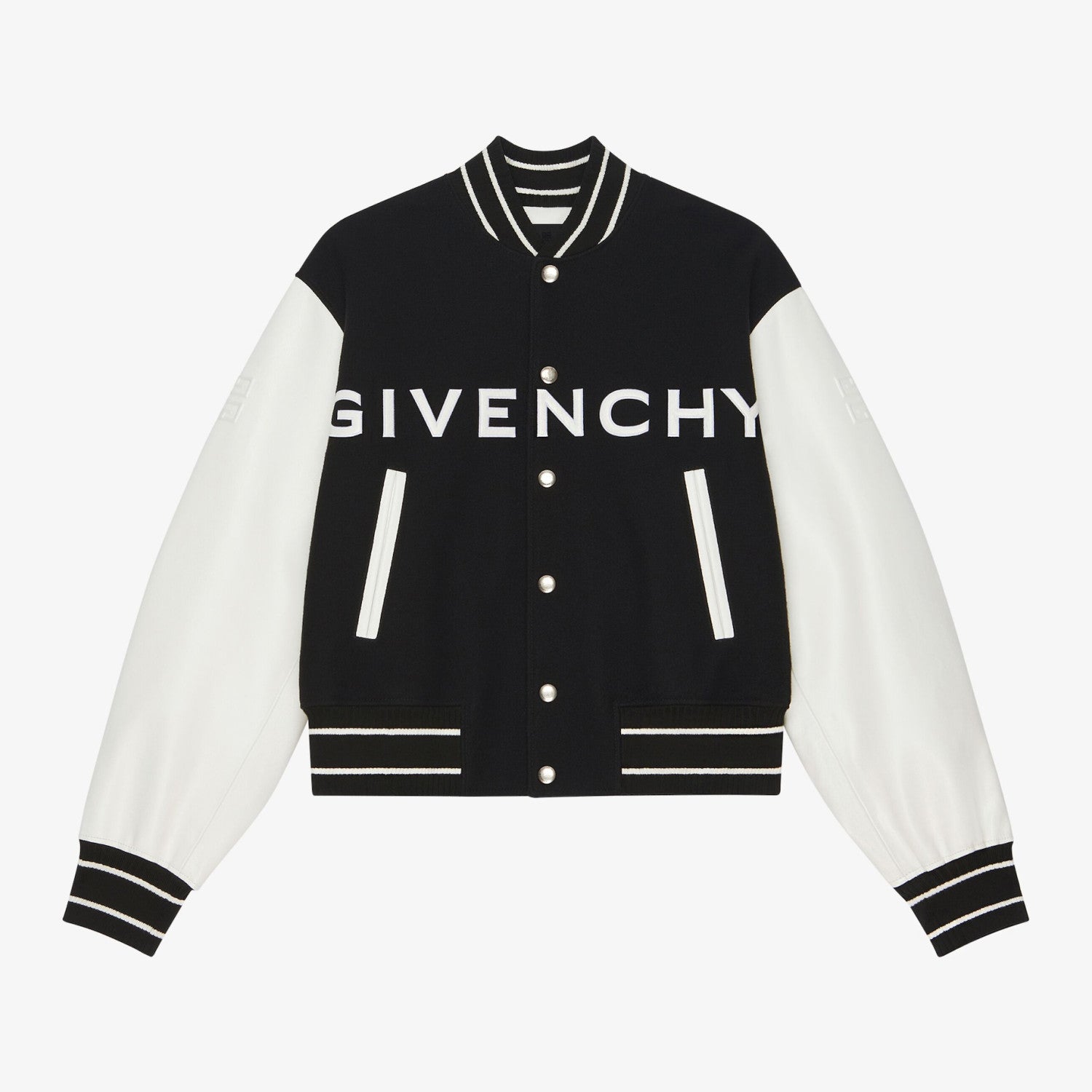 Givenchy Men's Autumn and Winter Color Blocking Single Breasted Wool and Leather Hooded Jacket #98878