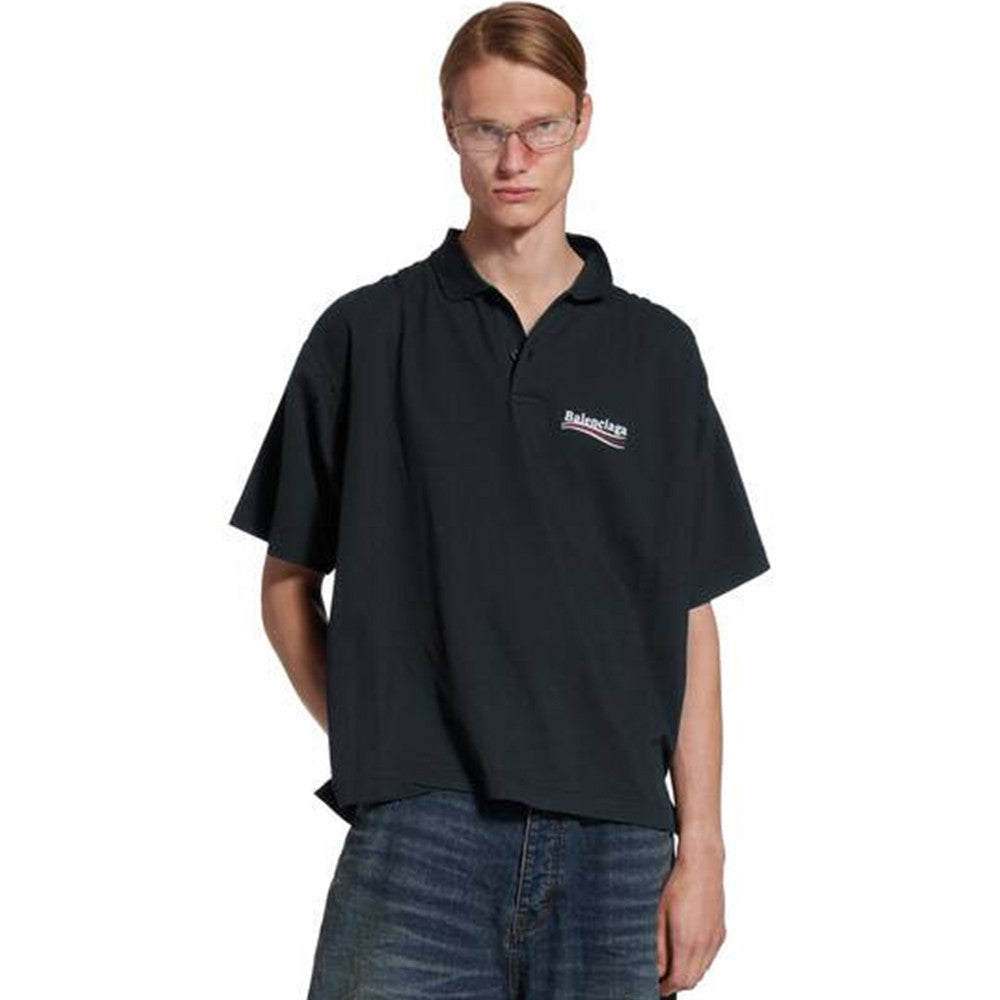 BALENCIAGA Men's Political Campaign Short Sleeve Regular Polo #335437