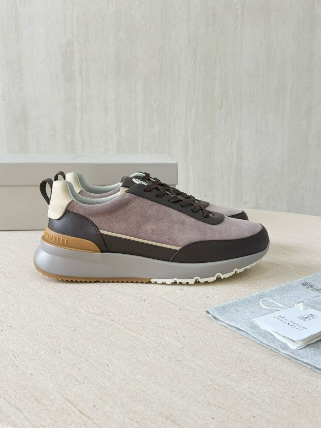 Brunello Cucinellia Suede and Calfskin Runners #375492