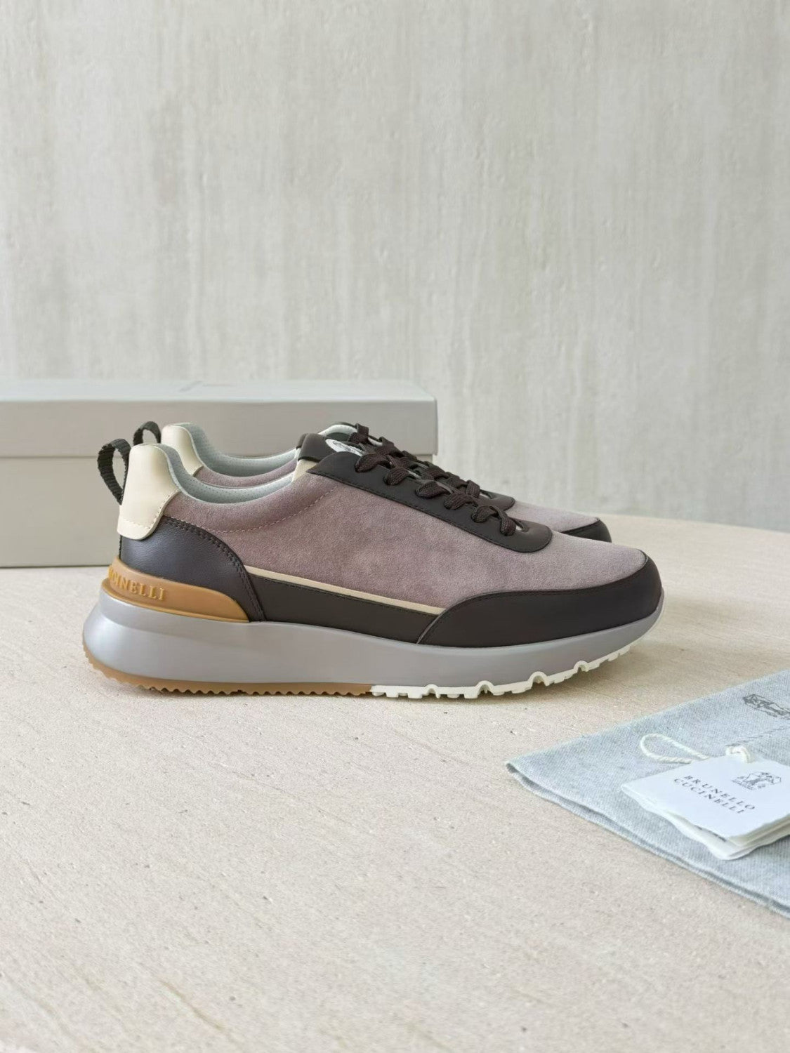 Brunello Cucinellia Suede and Calfskin Runners #375492