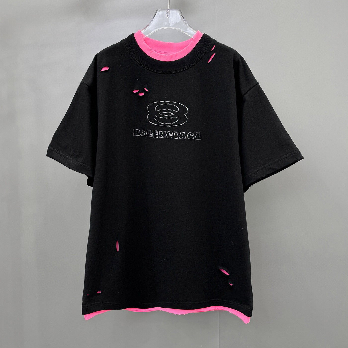 Balenciaga Men's Summer Fake 2 Piece Colour Block Cotton Round Neck Short Sleeve T-Shirt #97735