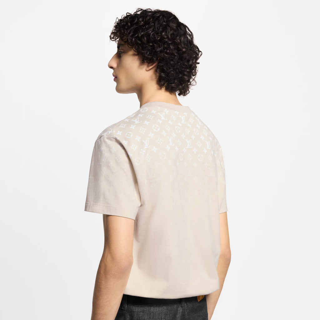 Louis Vuitton Men's Summer Solid Color Gradient Print Round Neck Cotton Short Sleeve T-Shirt #76738