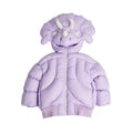 Kid's Autumn And Winter Solid Color Triceratops Jacket Thickened Short Zipper Loose Hooded Puffer Down Jacket #31322