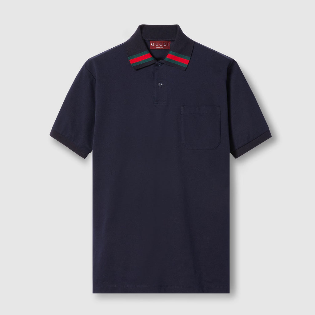 Gucci Men's Summer Solid Color Cotton Short Sleeve With Mesh Fit Casual Polo Shirt #71461
