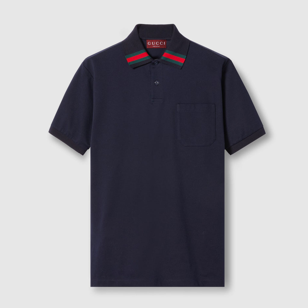 Gucci Men's Summer Solid Color Cotton Short Sleeve With Mesh Fit Casual Polo Shirt #71461