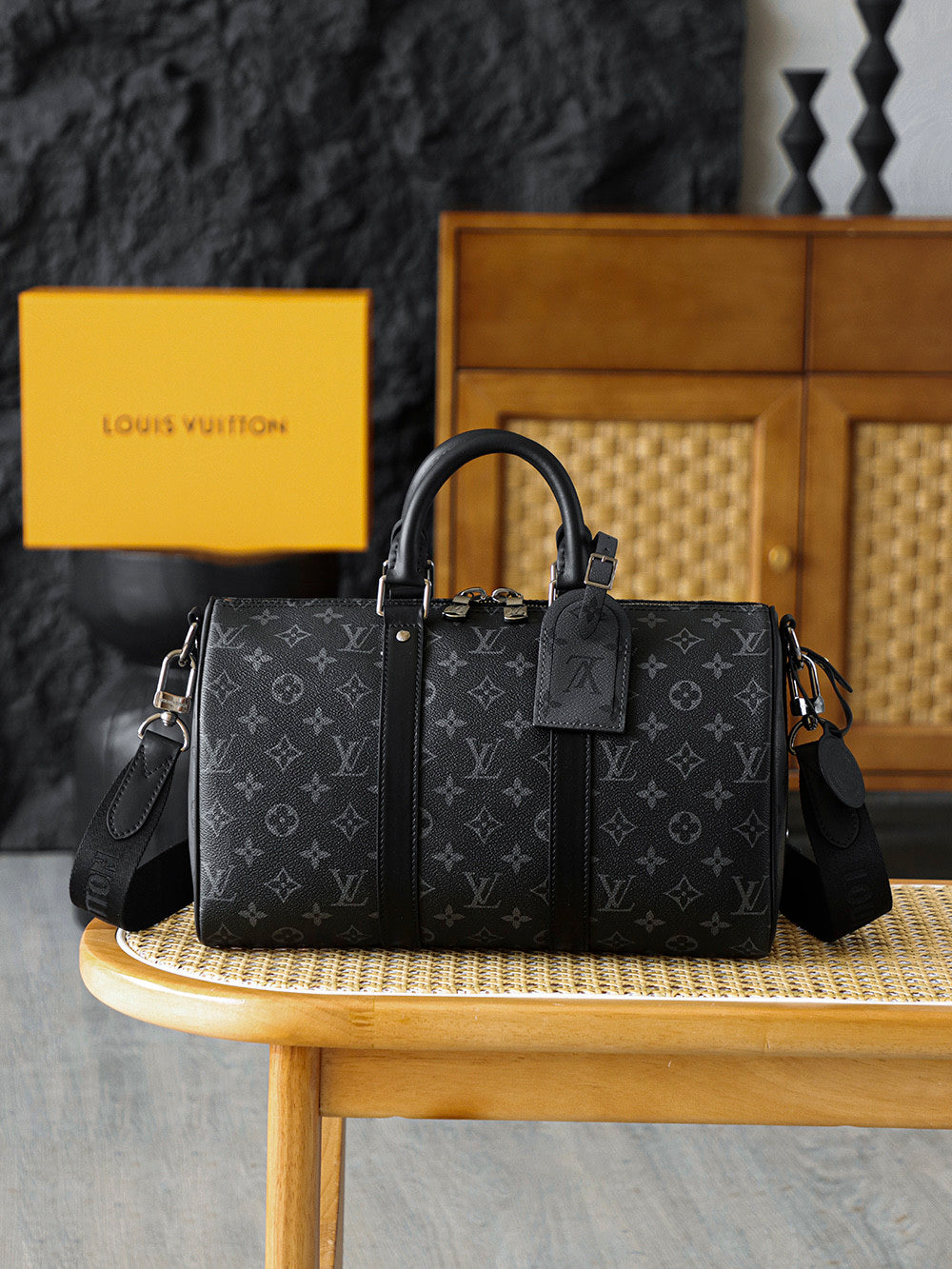 Louis Vuitton Keepall Bandoulière 35 Monogram Eclips M46655 #333846