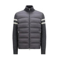 Moncler Men's Autumn And Winter Solid Colour Stand-up Collar Zip-up Striped Wool Patchwork Puffer Down Jacket #77833