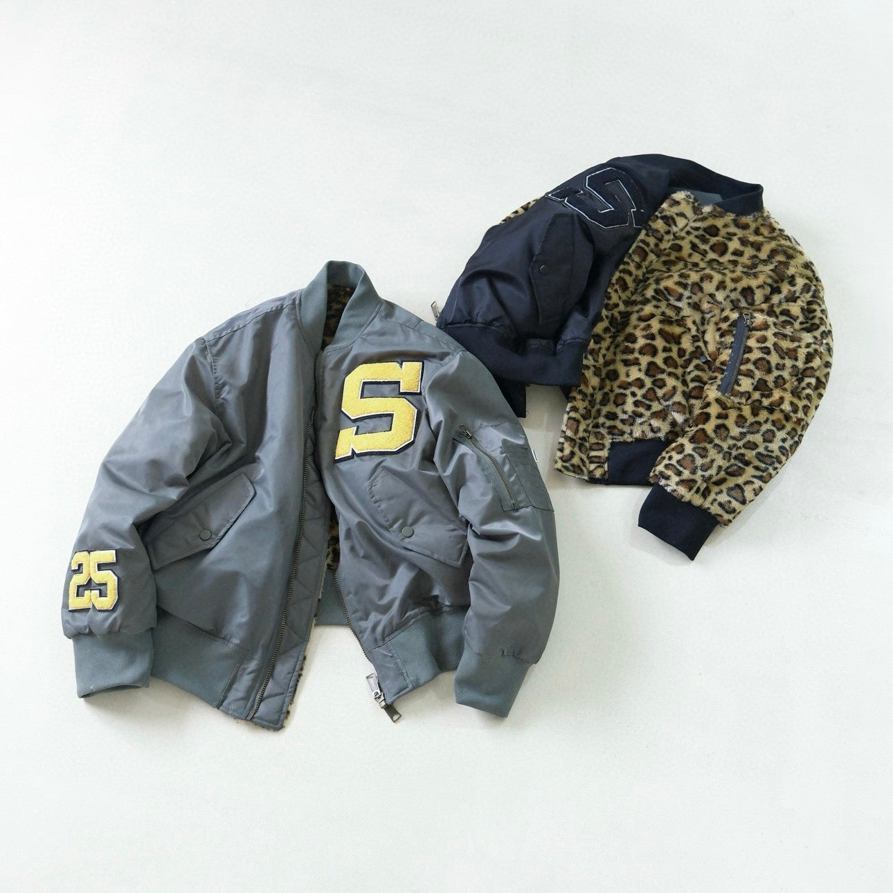 Supreme Men's Fall/Winter Fashion Casual High-Neck Zipper Leopard Print Faux Suede Nylon Fabric Air Force Jacket #79527
