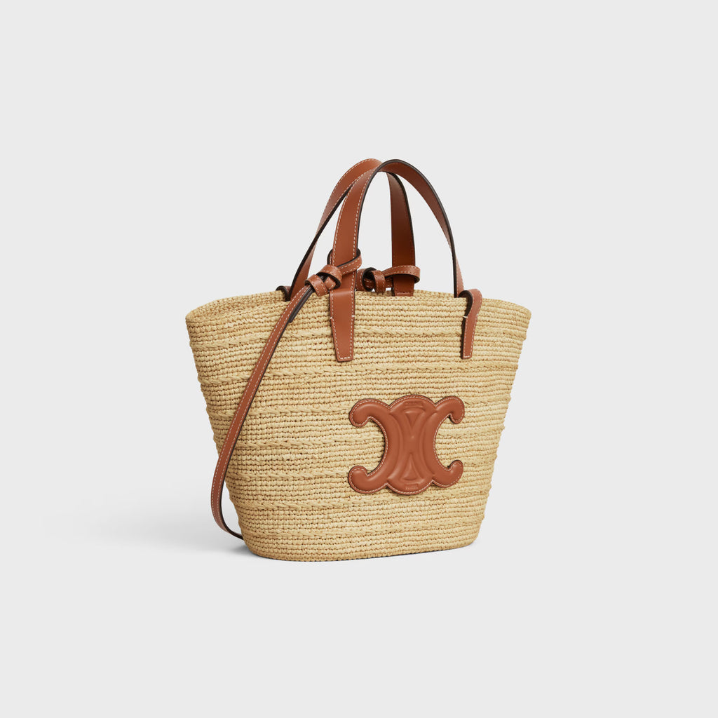 Celine Women's Teen Supple Classic Panier In Raffia Logo Calfskin Pure Color Casual Shoulder Handbag Tote Bag Bags 115802FF7.04LU #81278