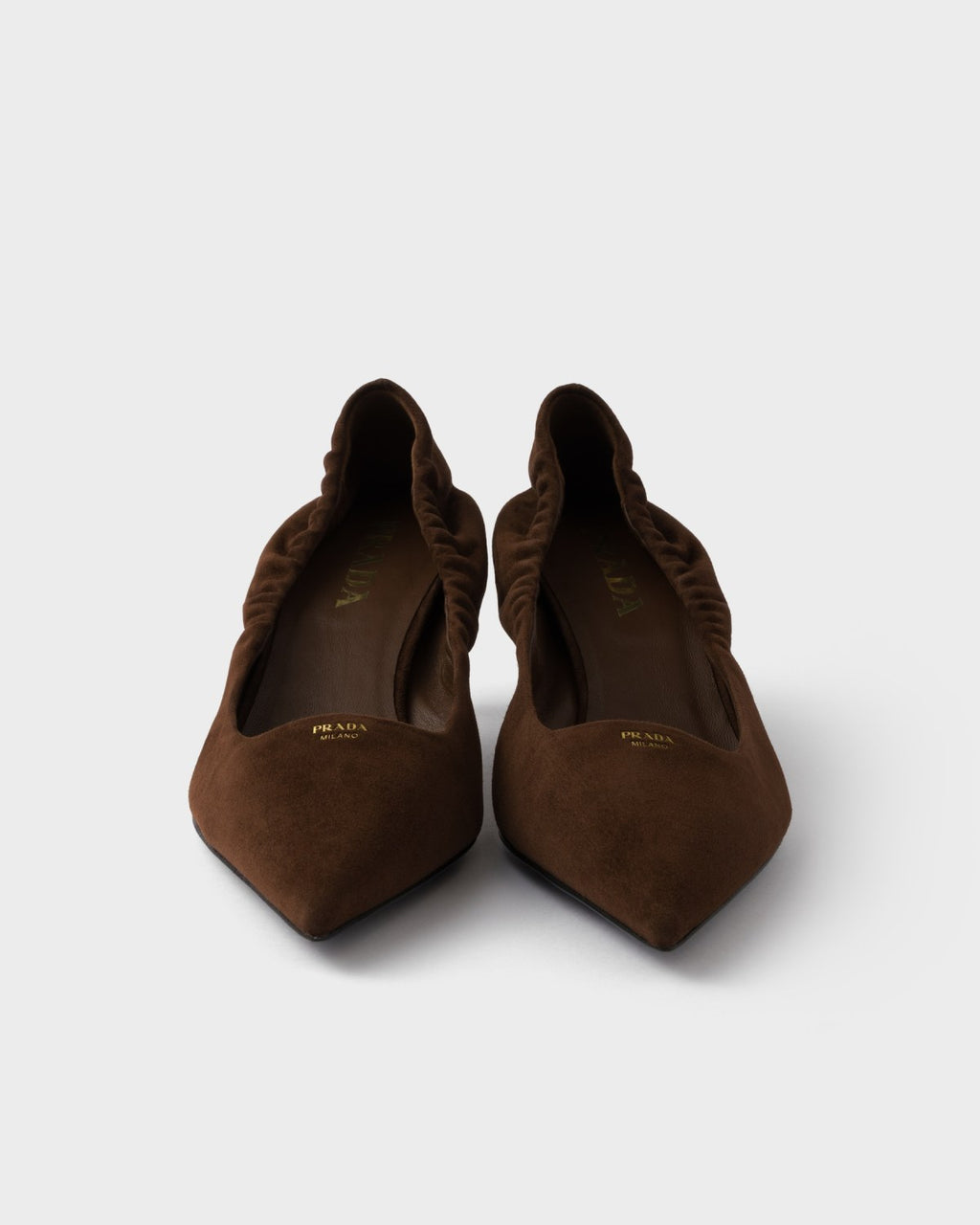 PRADA Cocoa Brown Suede Pumps #334368