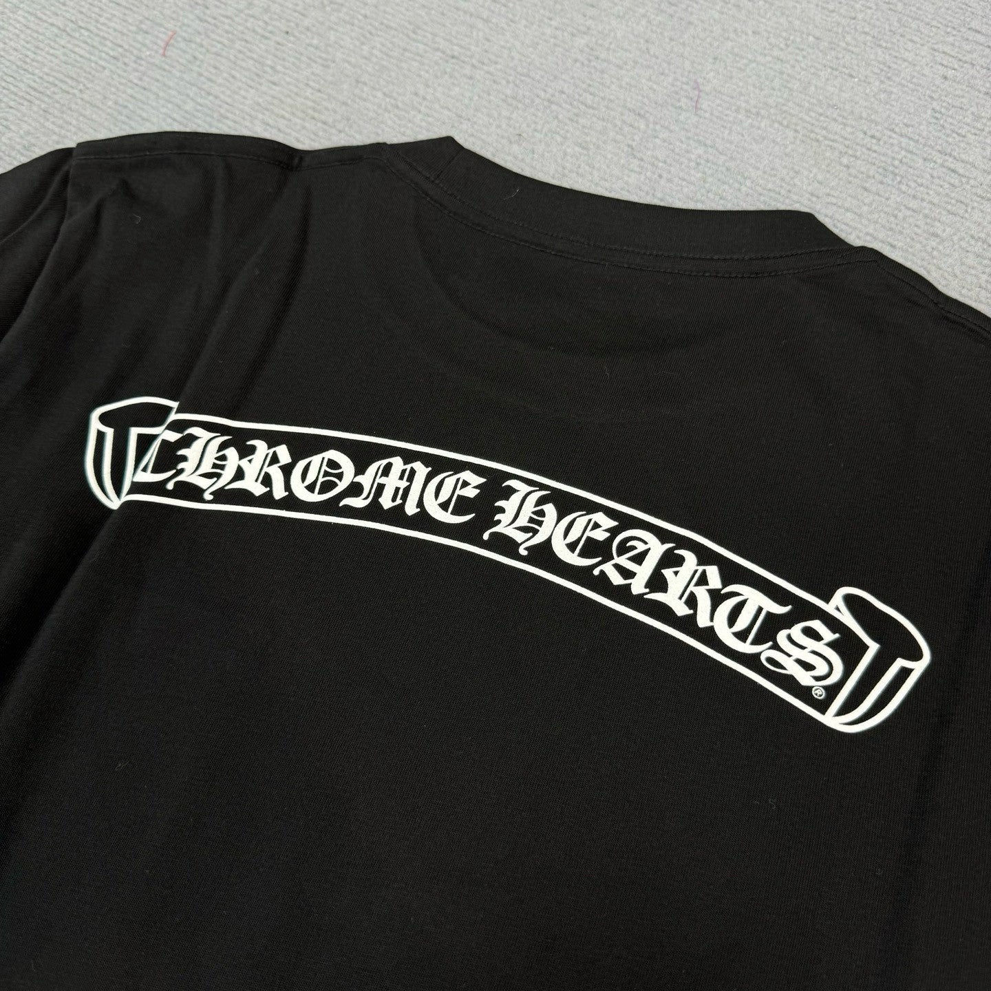 Chrome Hearts Men's Summer Solid Color Sanskrit Print Round Neck Cotton Short Sleeve T-Shirt #77169