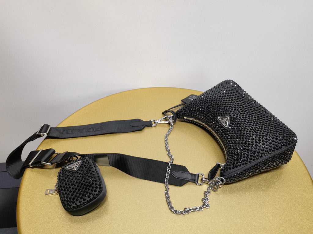 Prada Re-Edition 2005 Rhinestone-Embellished Crossbody Bag #375651