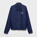 Prada Men's Spring/Fall Casual Fashion Solid Color Logo Collar Zipper Cotton Blend Long Sleeve Short Jacket #78559