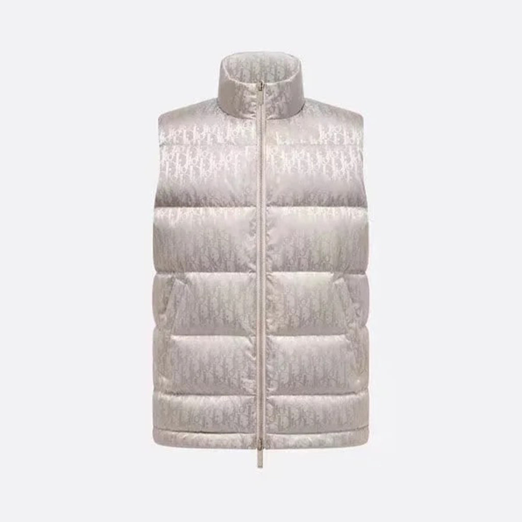 Dior Oblique Sleeveless Down Jacket Zip Puffer Vest Men's Autumn And Winter Fashion Trend Sleeveless Warm Jacket #96497