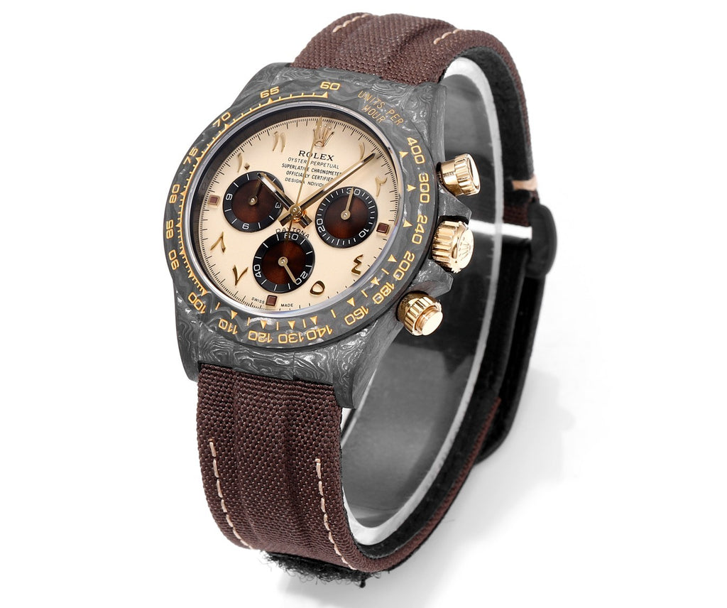 Rolex Men's Cosmo Chrono Daytona Mechanical Watch with Carbon Fiber Patterned Luminous Case #73619