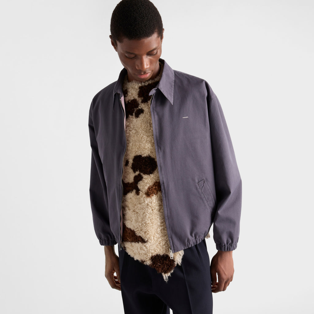 Prada Men's Spring/Fall Casual Fashion Solid-Color Collared Zipper Gentleman Style Cotton Jacket #79135