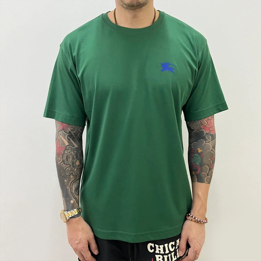 Burberry Men's Spring And Summer Embroidery Logo Solid Colour Cotton T-shirt Fashion Casual Trend Versatile Tee Round Neck Short-sleeved Shirt #71797