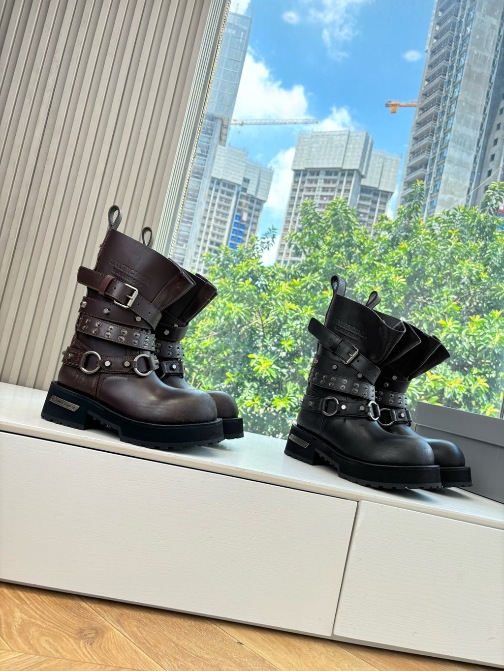 Balenciaga Men's and Women's Fall/Winter Fashion Casual Round Toe Sleeveless Thick Sole Leather Mid Calf Boots Shoes #78583