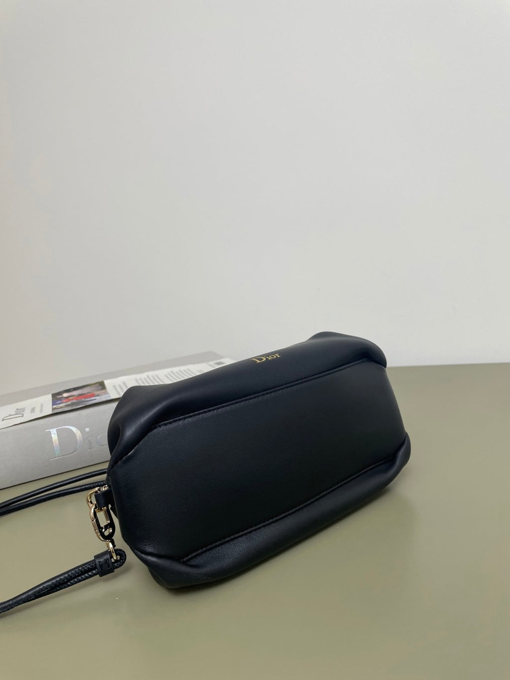 DIOR Dior Bow Pouch Black Supple Lambskin #380535