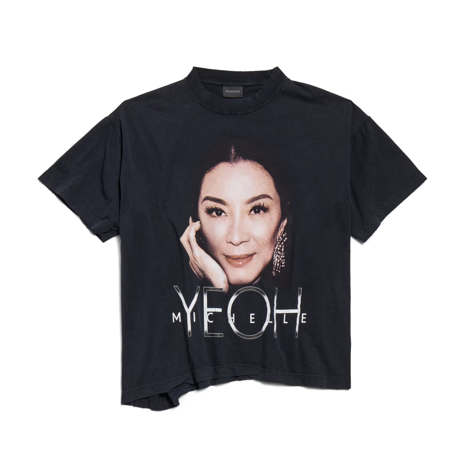 Balenciaga Men's and Women's Summer Portrait Printed Solid Colour Round Neck Cotton Short Sleeve T-Shirt #76597