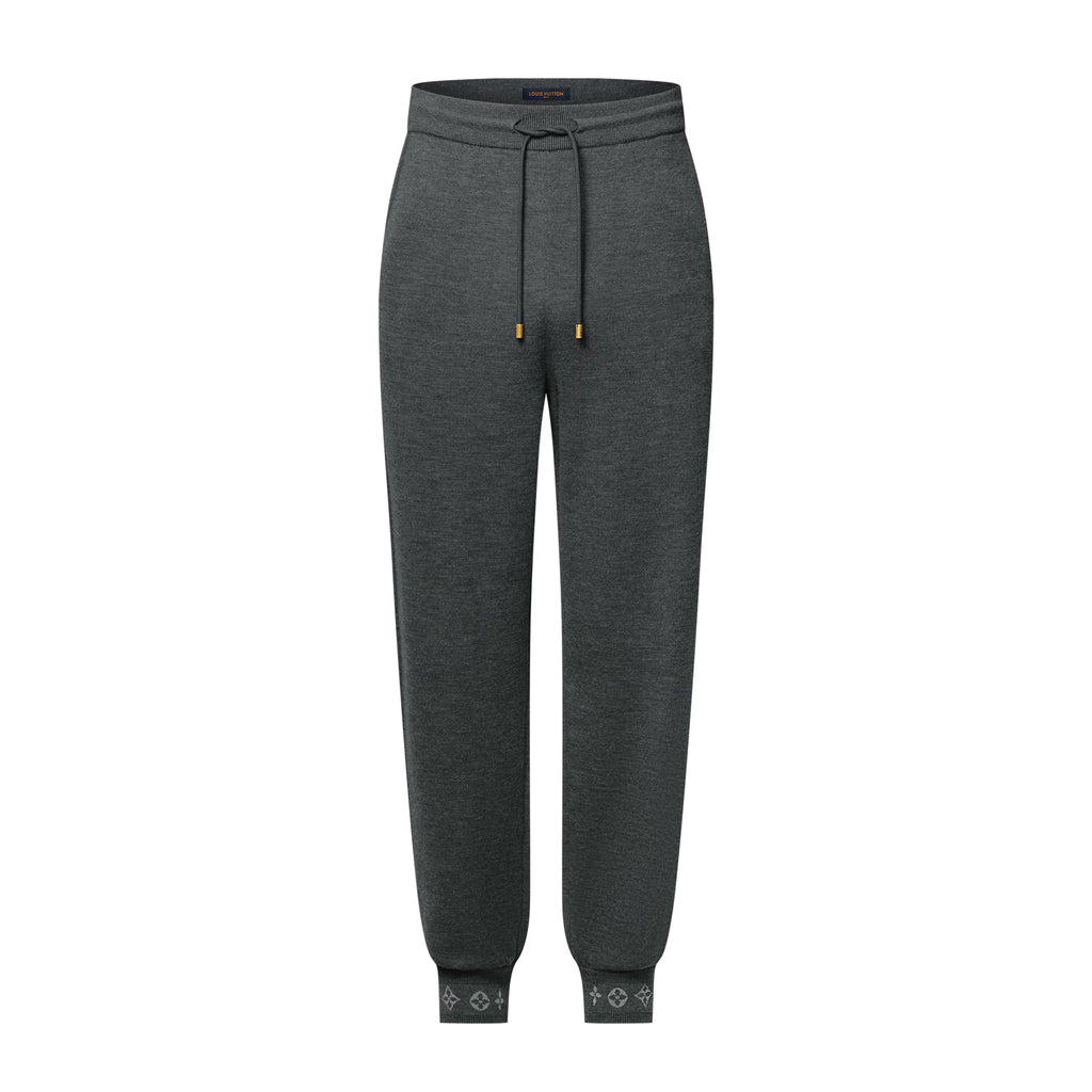 Louis Vuitton Men's Spring & Autumn Solid Color Reversible Jacquard Wool Knit Casual Pants #75175