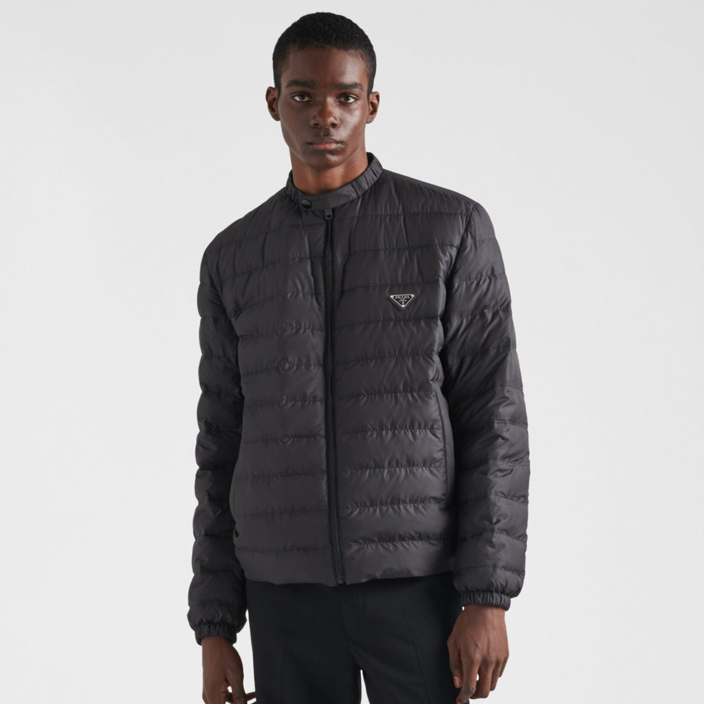 Prada Men's Autumn and Winter Solid Color Triangle Logo Logo Round Collar Zipper Long Sleeve Jacket #74834