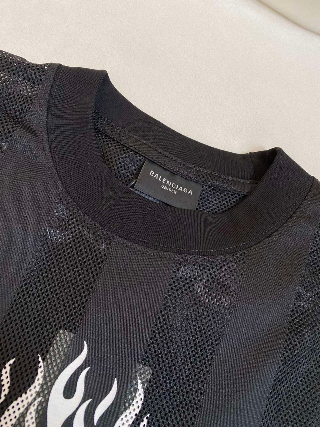 Balenciaga Men's Summer Black Letter Printed Loose Half High Neck Polyester Short Sleeve T-Shirt #73832