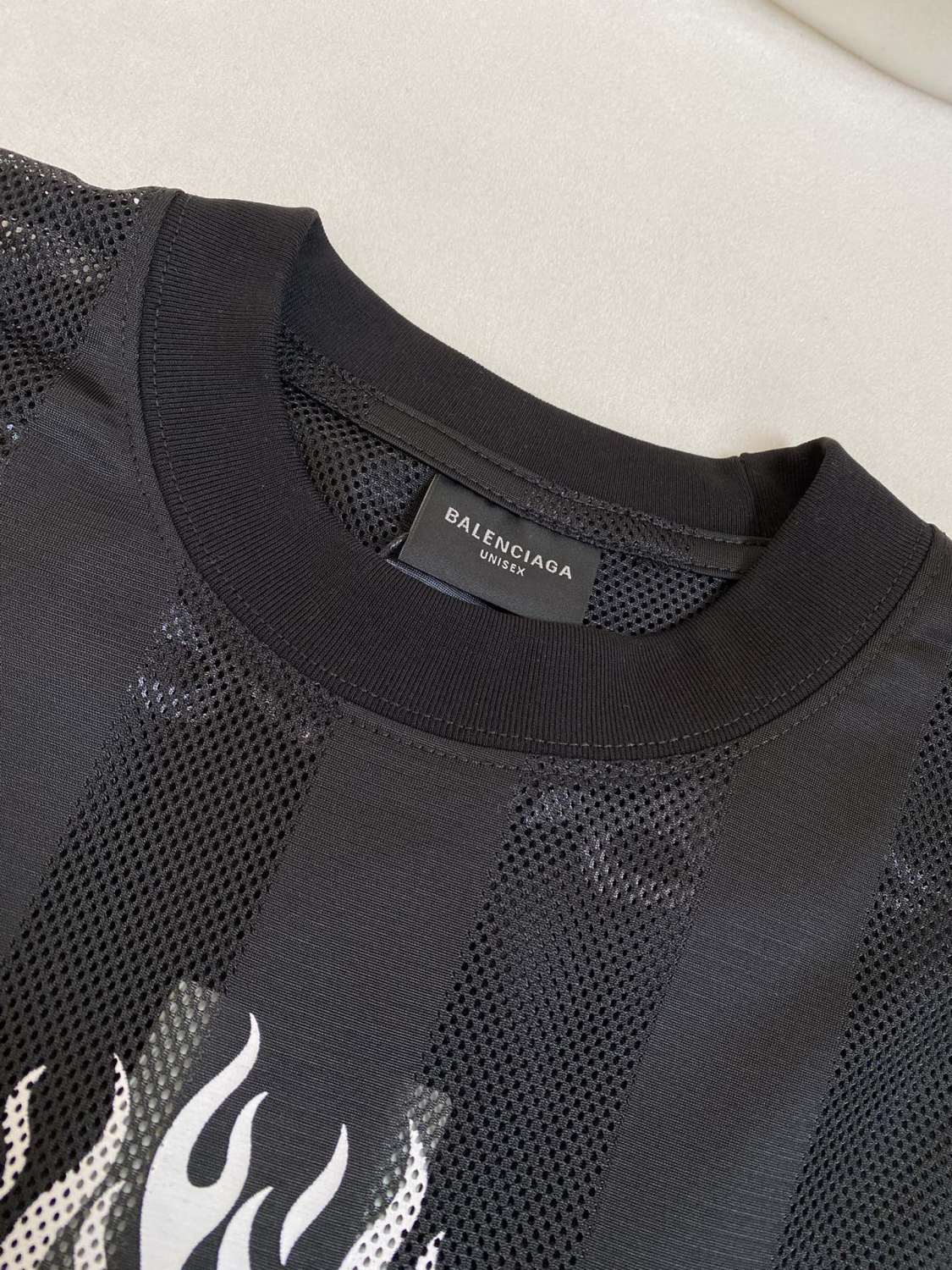 Balenciaga Men's Summer Black Letter Printed Loose Half High Neck Polyester Short Sleeve T-Shirt #73832