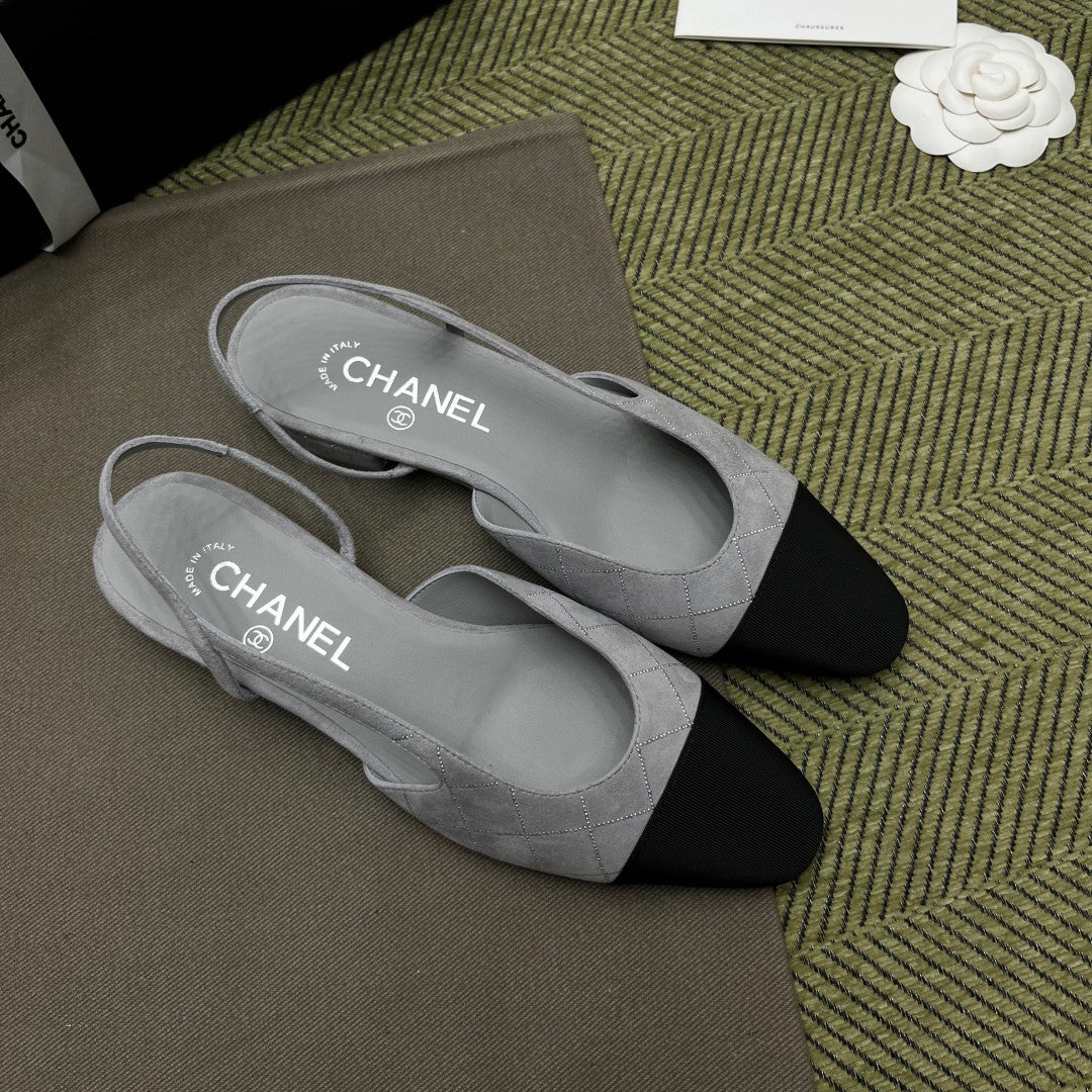 Chanel Women's Spring/Fall Fashion Casual Round-Toe Slip-On High-Heel Chunky-Heel Flat Casual Shoes #78772