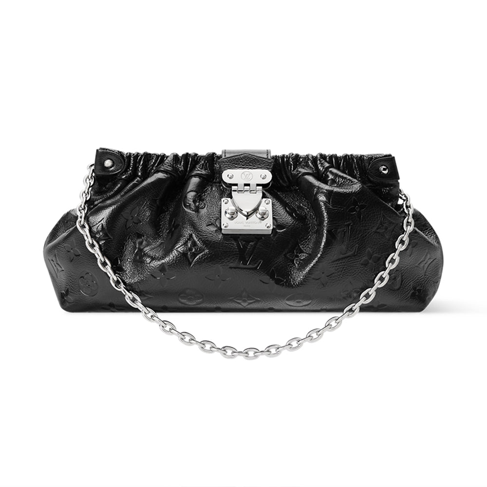 Louis Vuitton Pochette Sling PM H27 Women Handbags Trendy Black And Silver Chain Clutch Bag Bags #82425A