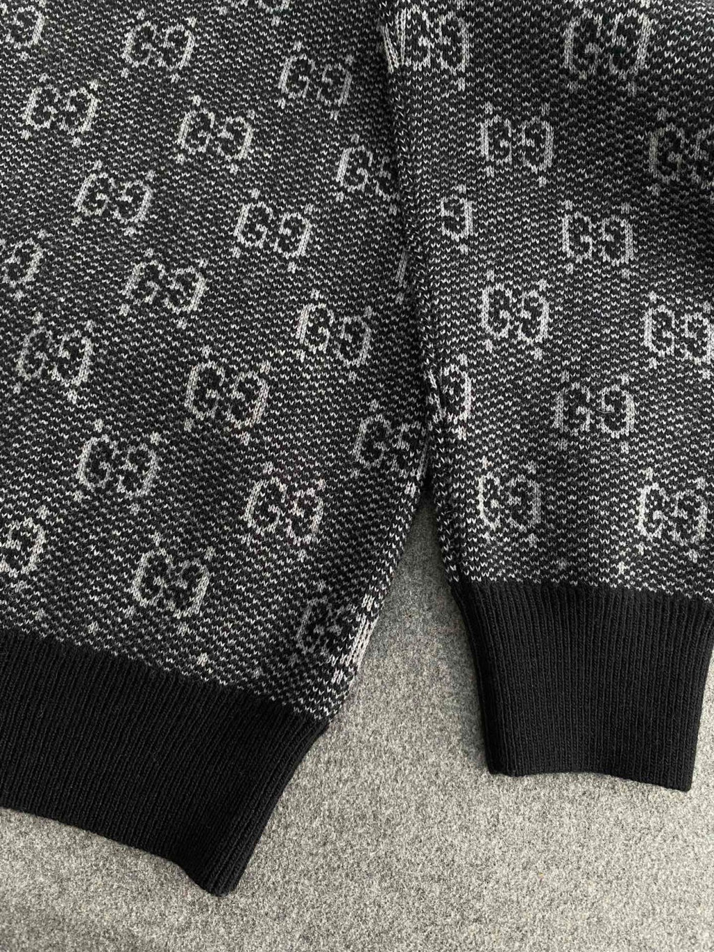 Gucci Men's Spring And Fall Letter Print Single Breasted V-neck Wool Long Sleeved Knit Sweater Jacket #73613