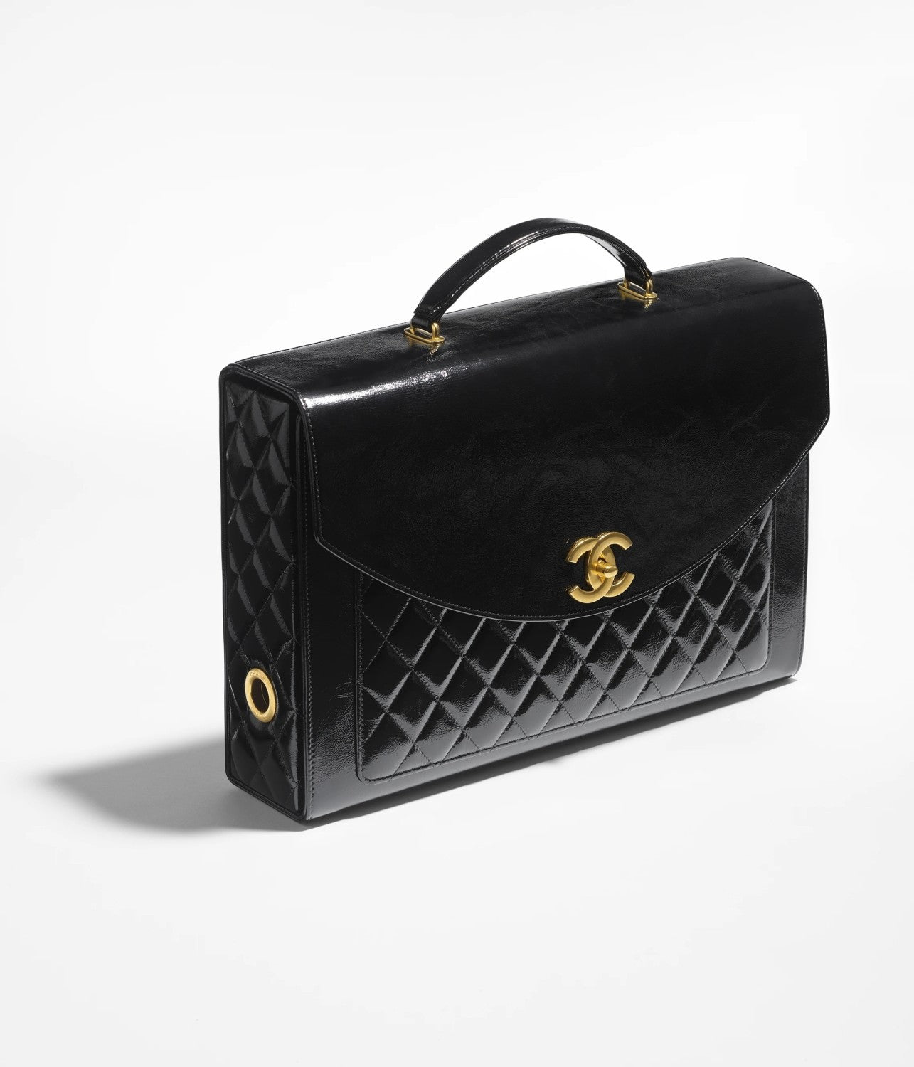 Chanel Advanced Handmade Series Briefcase Patented Wrinkled Lambskin Vintage Buttons #332642