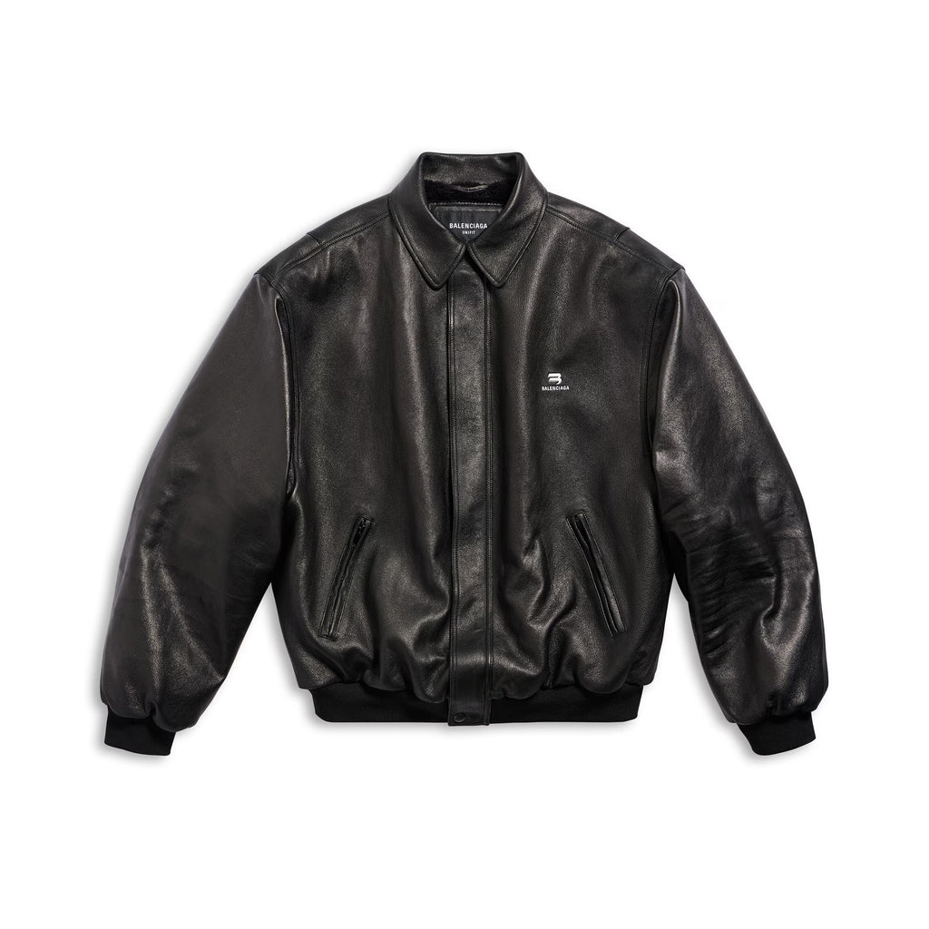 Balenciaga Men's Women's Spring. Autumn And Winter Sporty B Shearling Jacket Solid Color Logo Embroidery Lapel Casual Loose Sheepskin Coat #71822