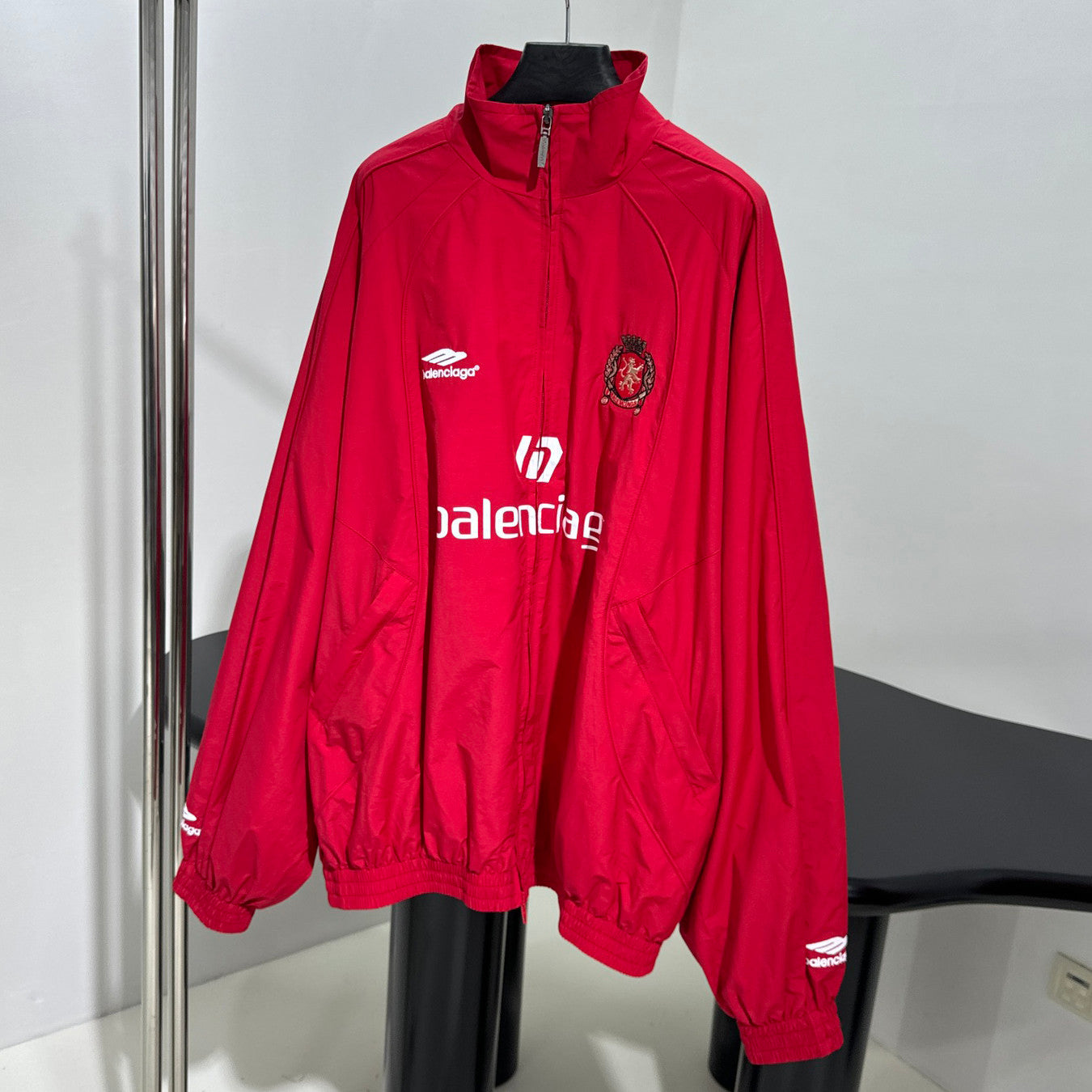 Balenciaga Men's Women's Spring And Autumn Fashion Light Standing Collar Zipper Sports Jacket Suit Casual Elastic Waist Pants Suit Set #73437