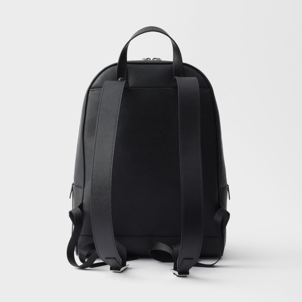Prada Saffiano Classic Minimalist Business Backpack Printed Triangle Badge Adjustable Leather Shoulder Straps Two Way Zipper Closure Backpack  Bag Bags 2VZ102_9Z2_F0002_V_DOO #79175