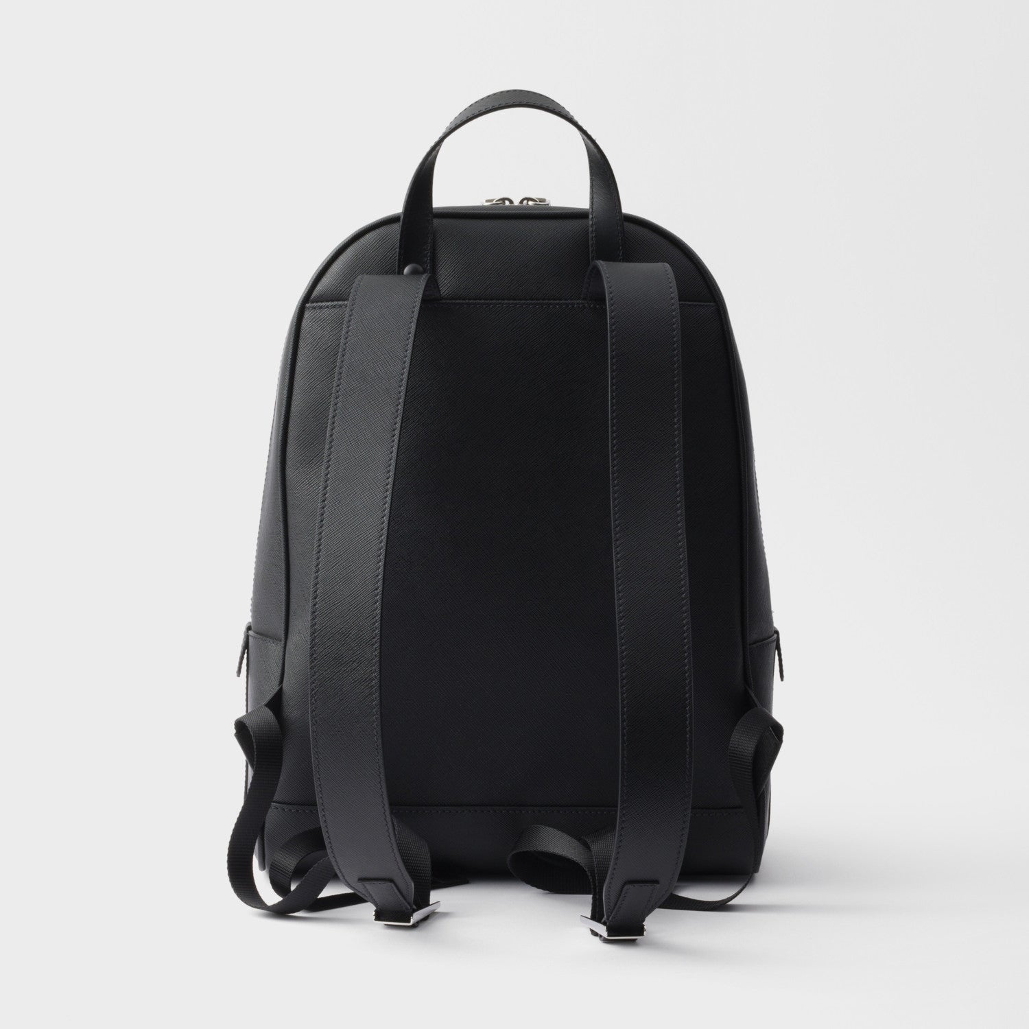Prada Saffiano Classic Minimalist Business Backpack Printed Triangle Badge Adjustable Leather Shoulder Straps Two Way Zipper Closure Backpack  Bag Bags 2VZ102_9Z2_F0002_V_DOO #79175