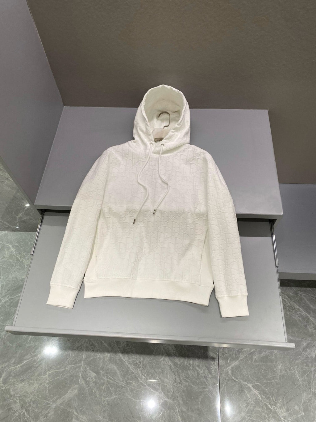 Dior Men's Spring/Autumn Solid Colour Letter Jacquard Drawstring Long Sleeve Hoodie Hooded #77724