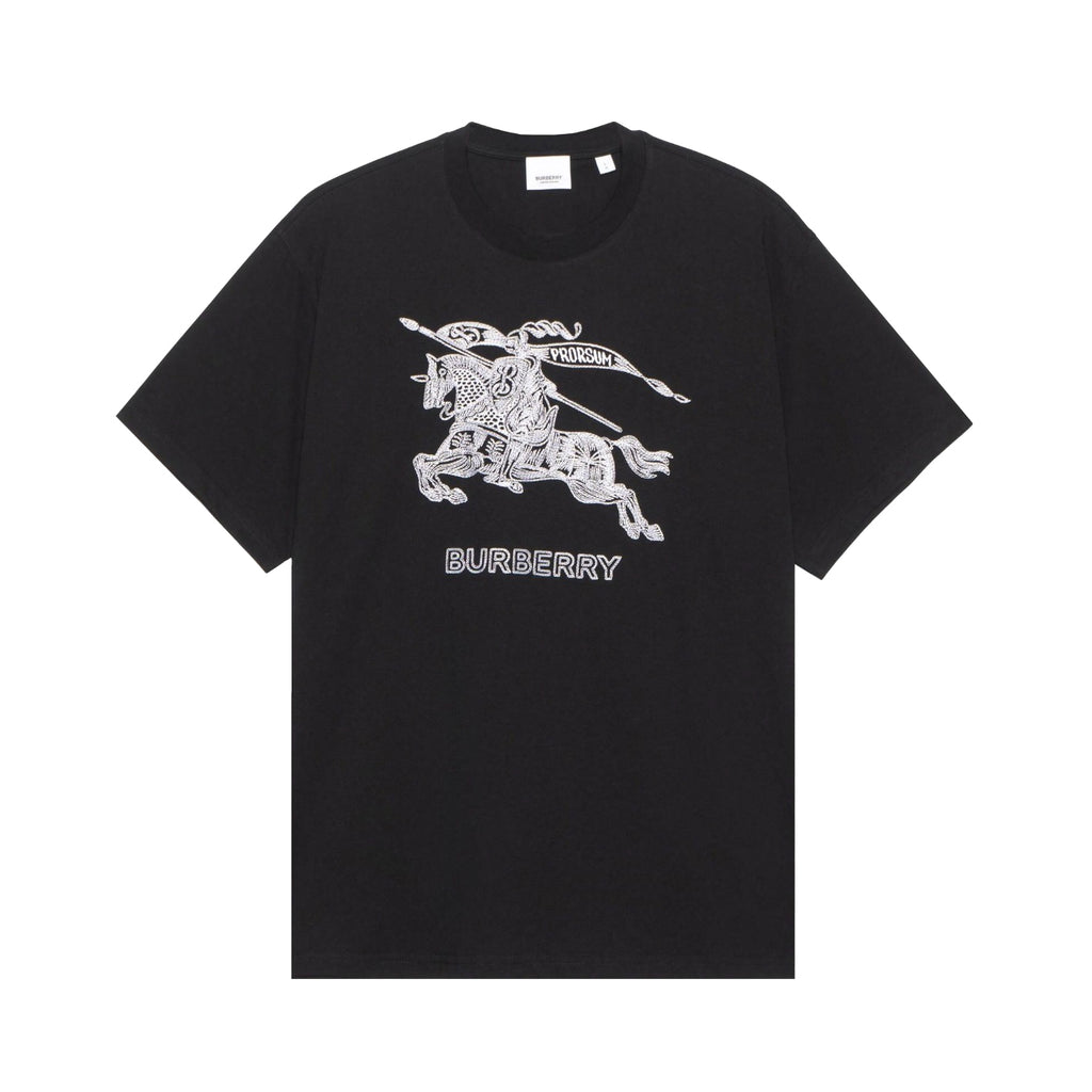 Burberry Men's Summer Embroidered Knight Pattern Printed Solid Color Crew Neck Short Sleeve T-Shirt #77827