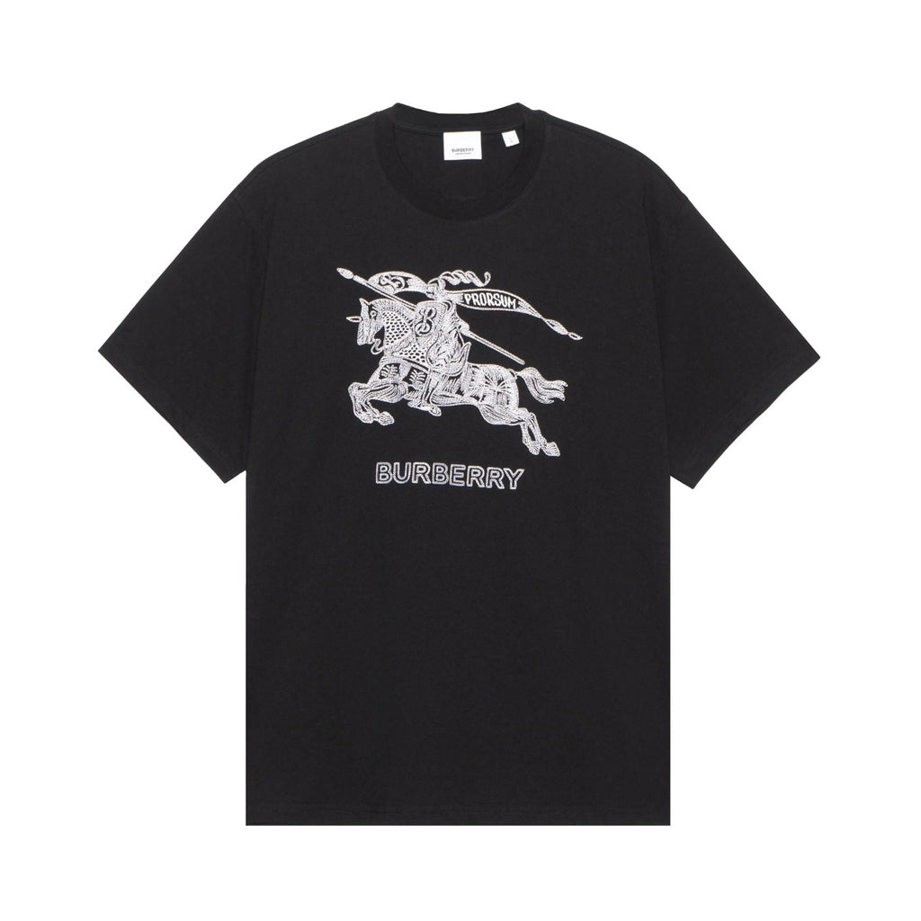 Burberry Men's Summer Embroidered Knight Pattern Printed Solid Color Crew Neck Short Sleeve T-Shirt #77827