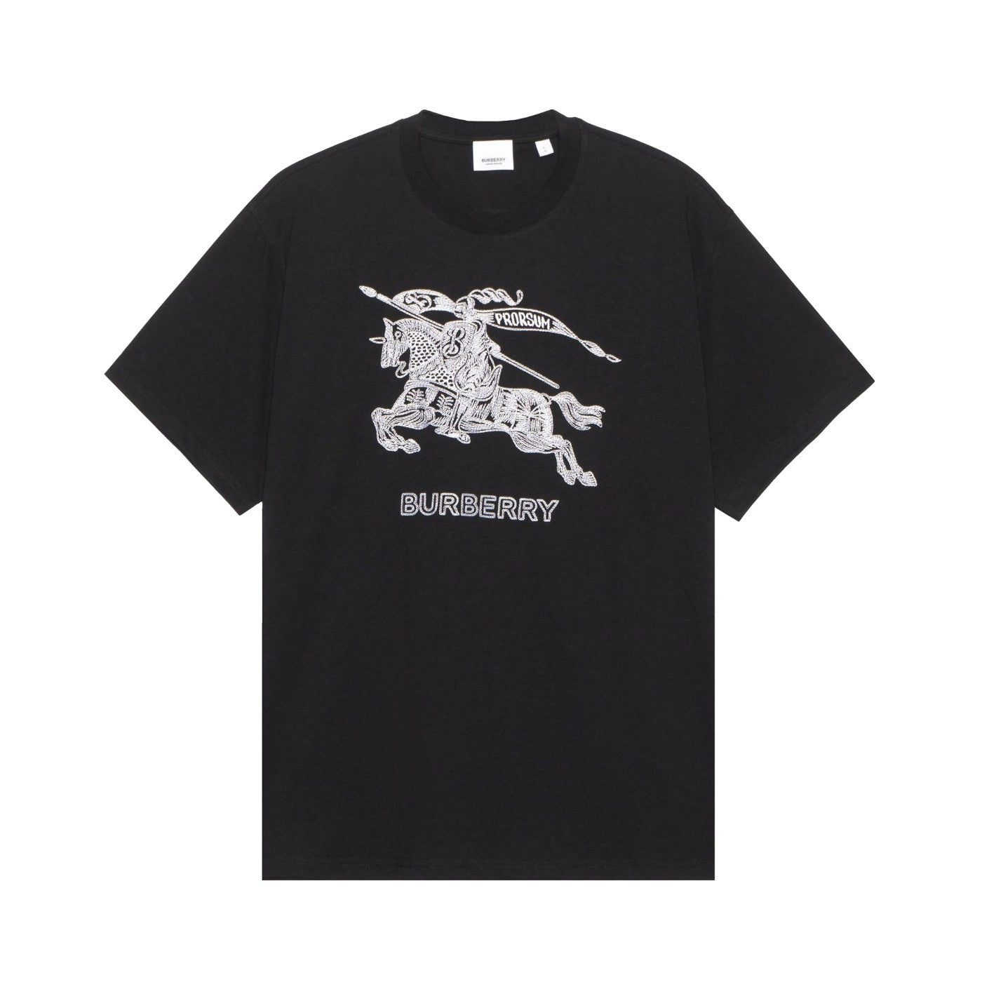 Burberry Men's Summer Embroidered Knight Pattern Printed Solid Color Crew Neck Short Sleeve T-Shirt #77827