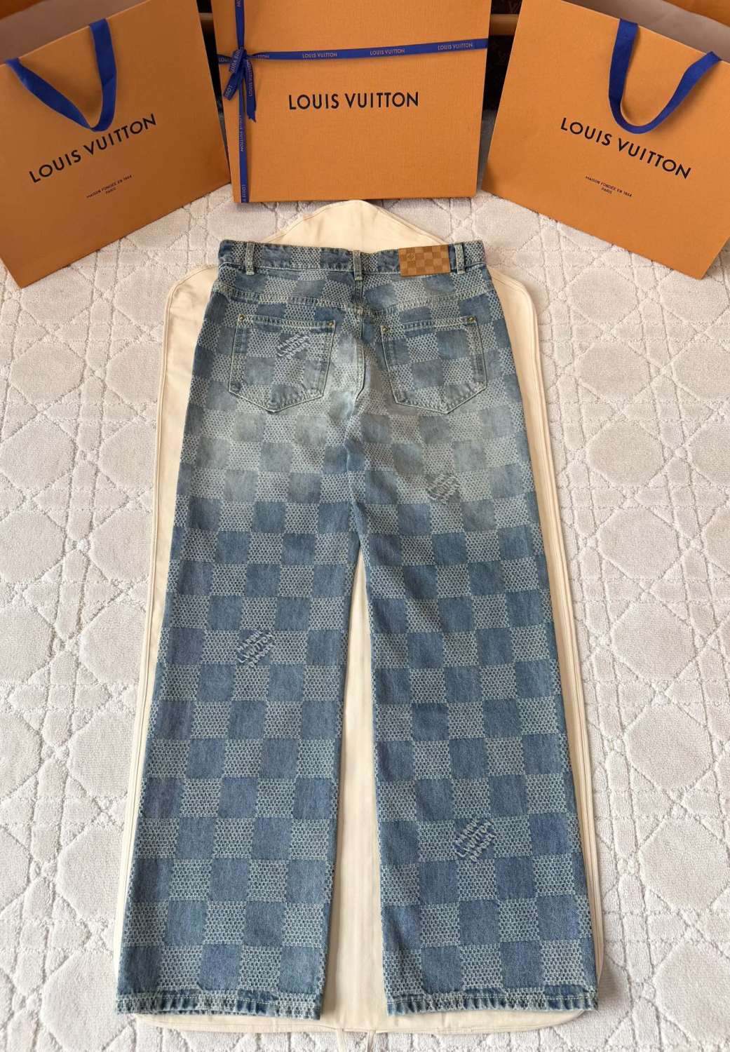 Louis Vuitton Damier Classic Denim Jacket Pants #375744