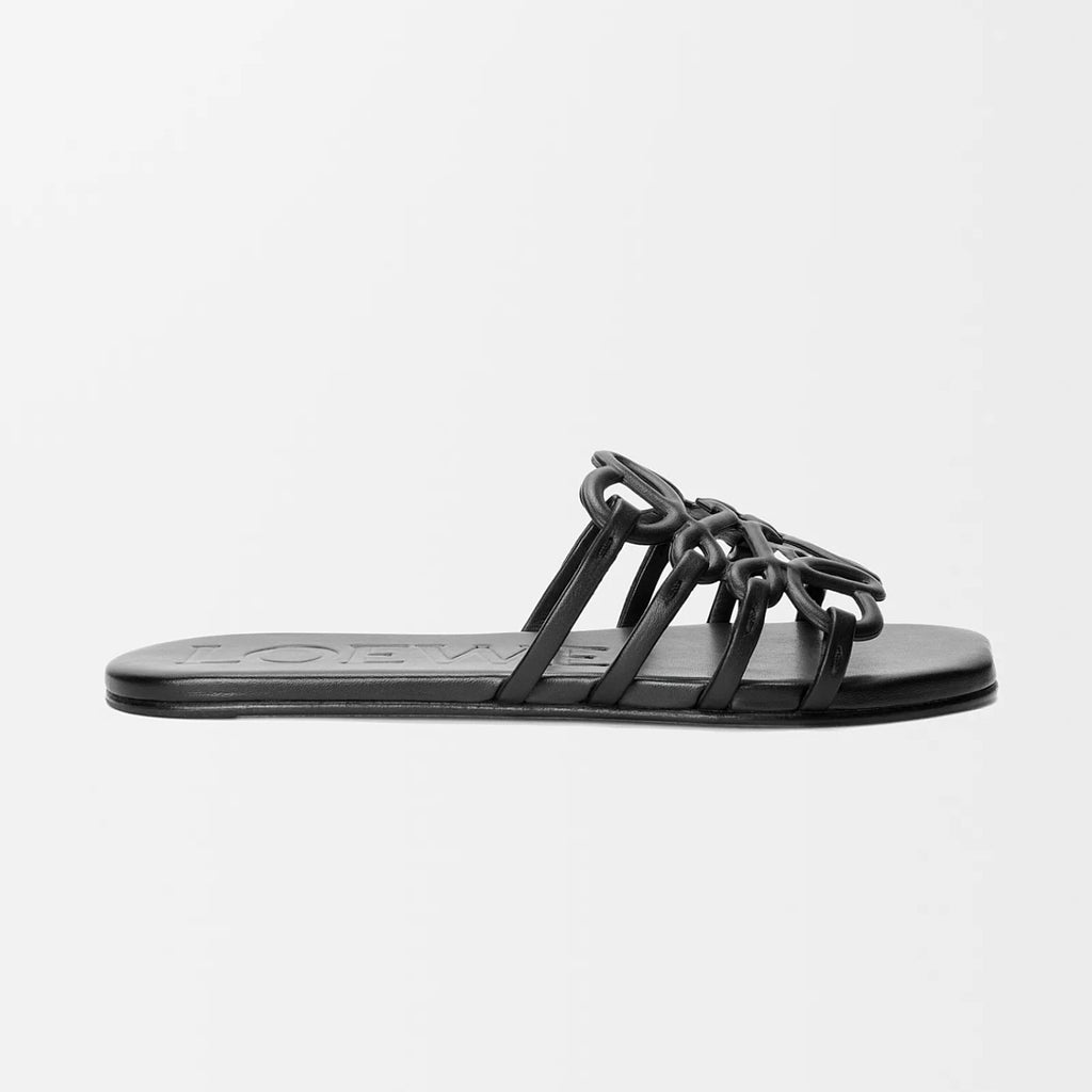 LOEWE Women's Summer Solid Colour Soft Cow Leather Petal Anagram Sandals Slippers Shoes #76752