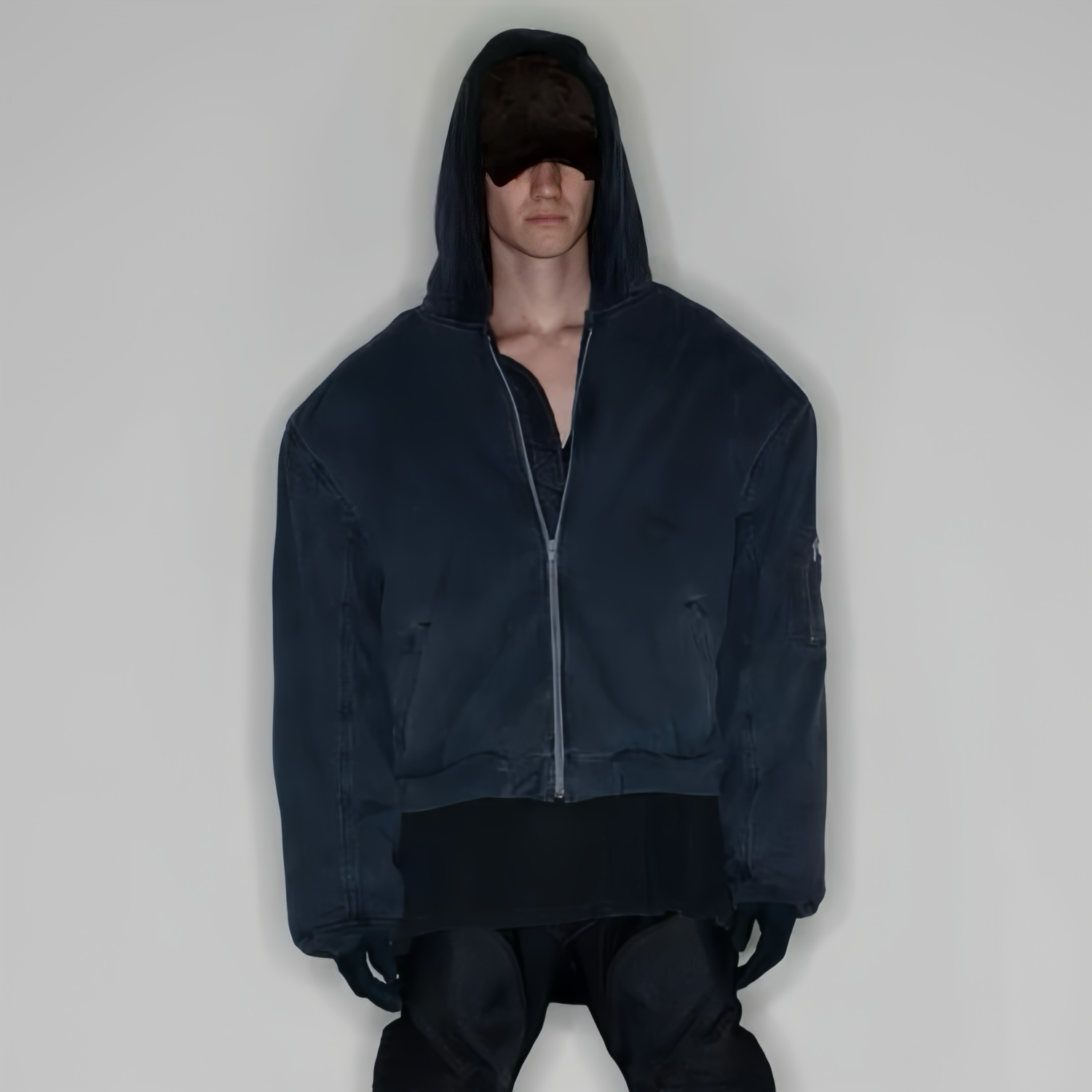 Greg Men's GR Autumn And Winter Retro Solid Color Reversible Long-Sleeved Zipper Hooded Short Warm Loose Jacket Ngvp #7785