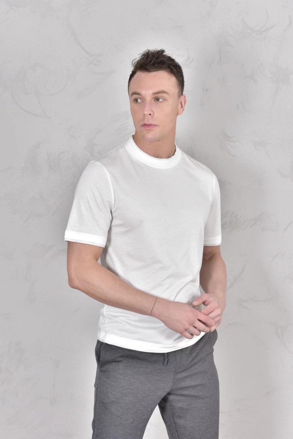 Brunello Cucinelli Men's Spring And Summer Fashion Trend Color Blocking Classic Short-sleeved Comfortable Positive Shoulder Round Neck T-shirt Tops #99379