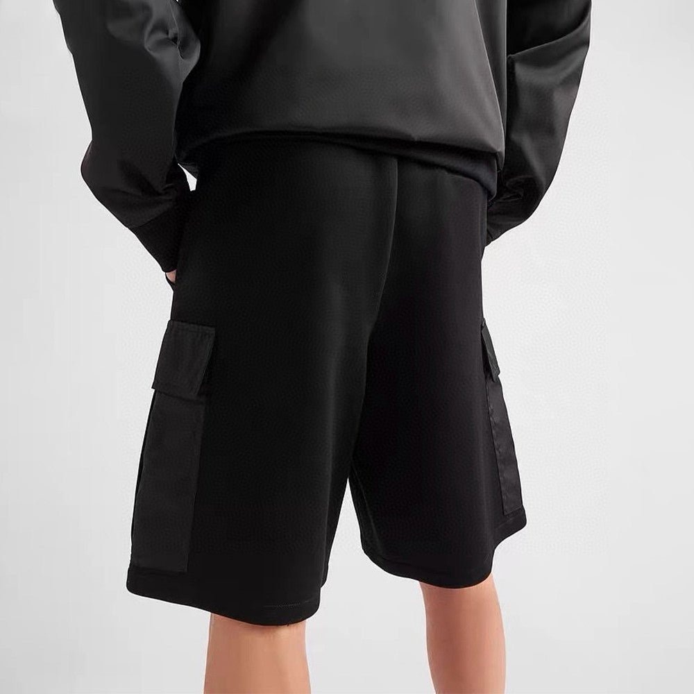 Prada Men's Summer Solid Color Re-Nylon Detail Cotton Fleece Bermuda Straight Casual Shorts #98714