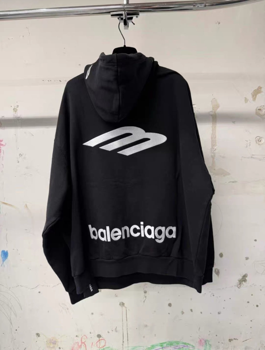 Balenciaga Top-quality Version Men's 3b Sports Icon Half-zip Hoodie in Washed #336946