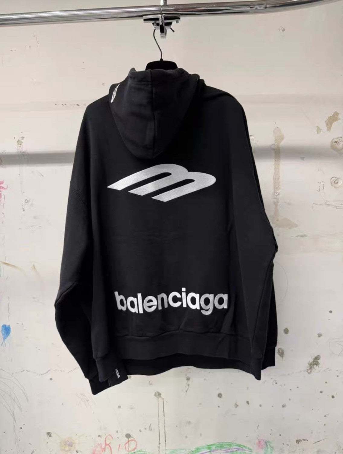 Balenciaga Top-quality Version Men's 3b Sports Icon Half-zip Hoodie in Washed #336946